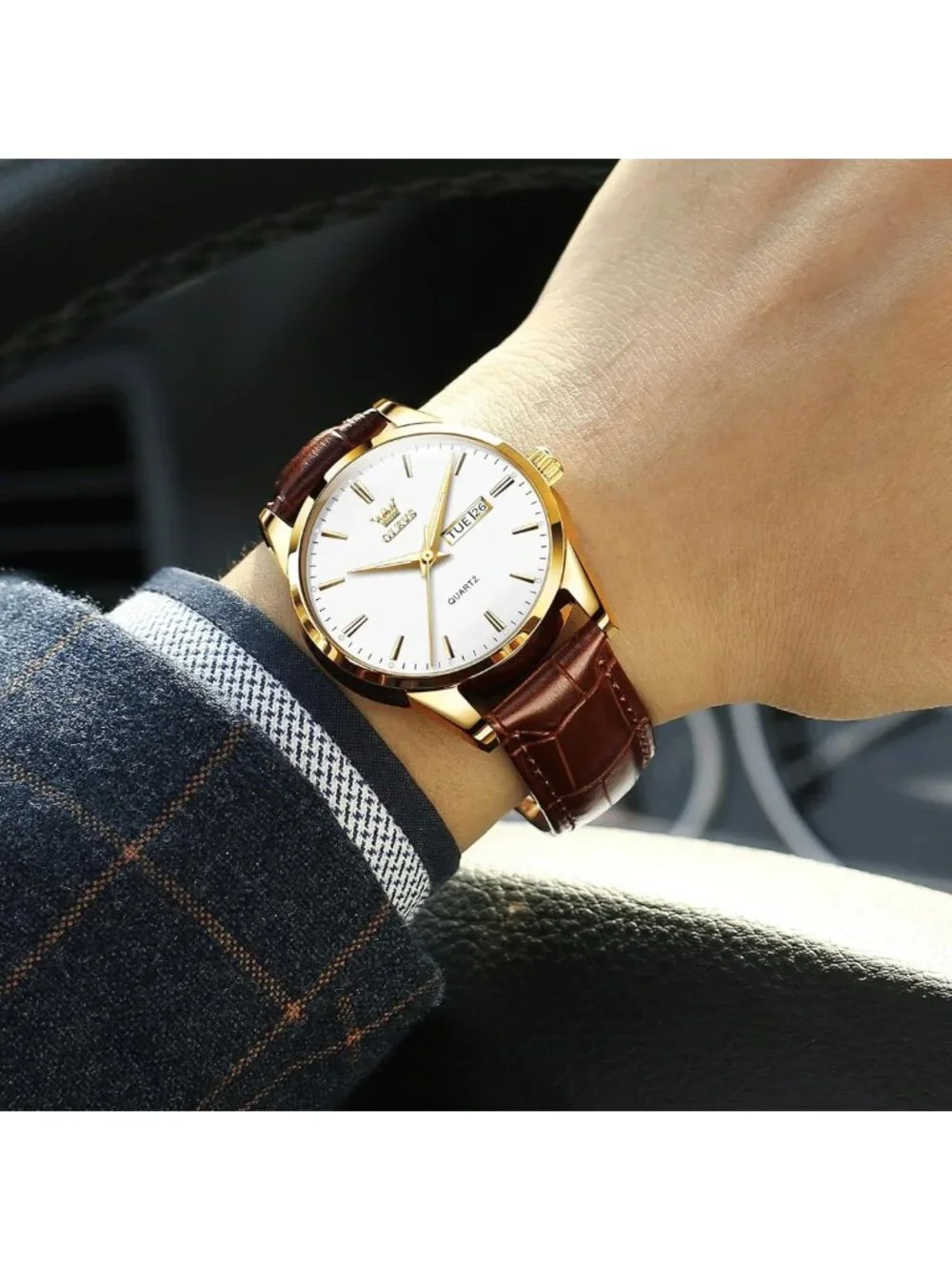 Stylish Casual Leather Watch for Men - Easy Read Analog, Waterproof, Luminous